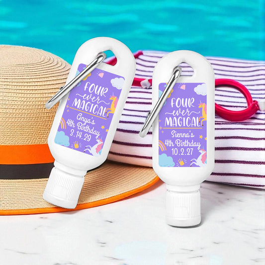 Four-Ever Magical Personalized Sunscreen with Carabiner (Set of 12)