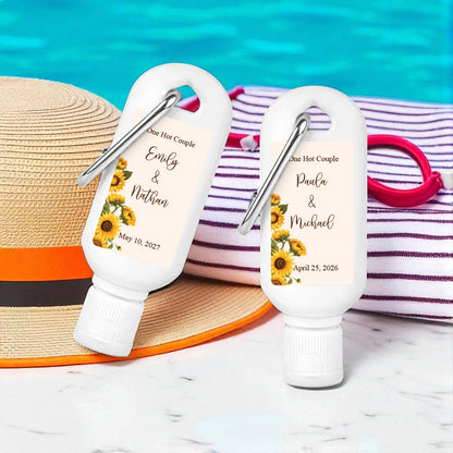 Sunflower Personalized Sunscreen with Carabiner (Set of 12)