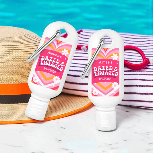 Dazed And Engaged Personalized Sunscreen with Carabiner (Set of 12)
