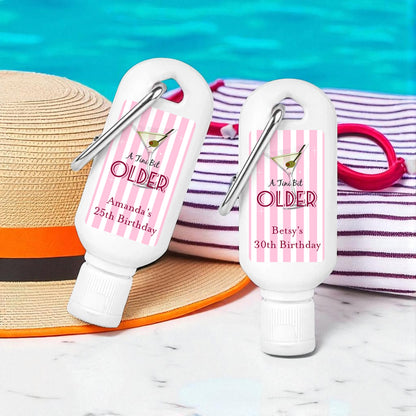 A Tini Bit Older Personalized Sunscreen with Carabiner (Set of 12)