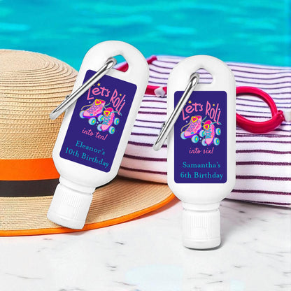 Let's Roll Into Birthday Personalized Sunscreen with Carabiner (Set of 12)