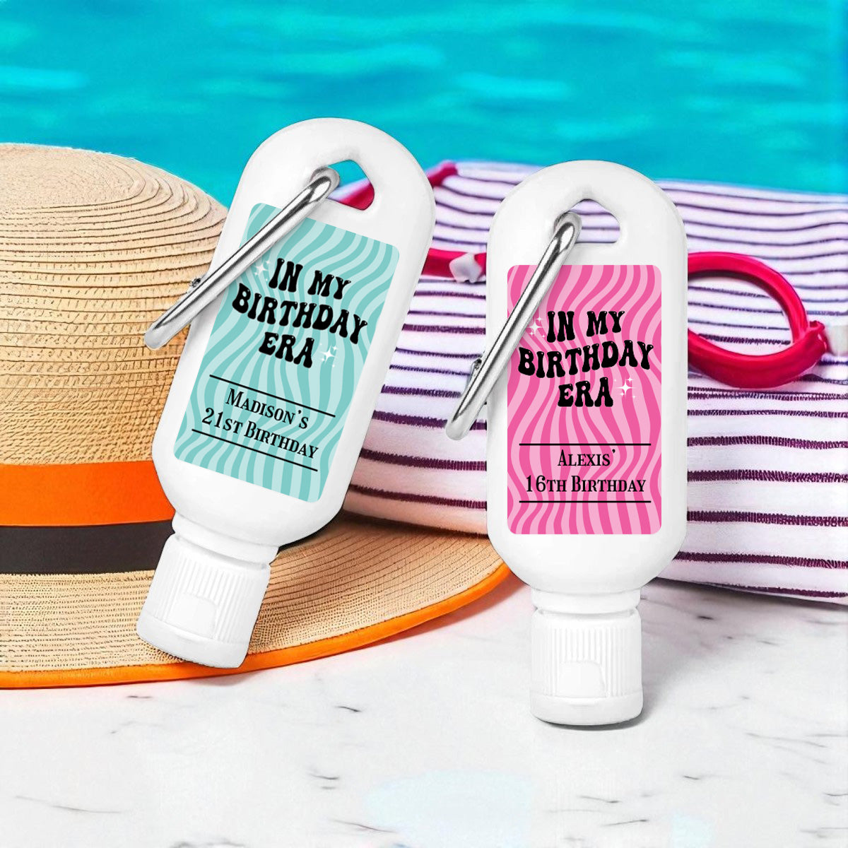In My Birthday Era Personalized Sunscreen with Carabiner (Set of 12)