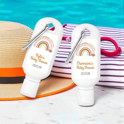 A Little Ray Of Sunshine Personalized Sunscreen with Carabiner (Set of 12)
