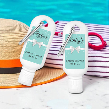 Tiffany Bow Personalized Sunscreen with Carabiner (Set of 12)