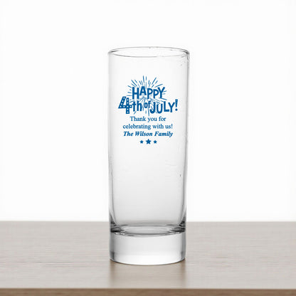 Fourth of July Personalized Tall Shot Glass (Set of 24)