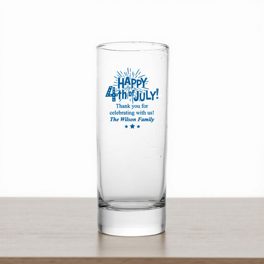 Fourth of July Personalized Tall Shot Glass (Set of 24)
