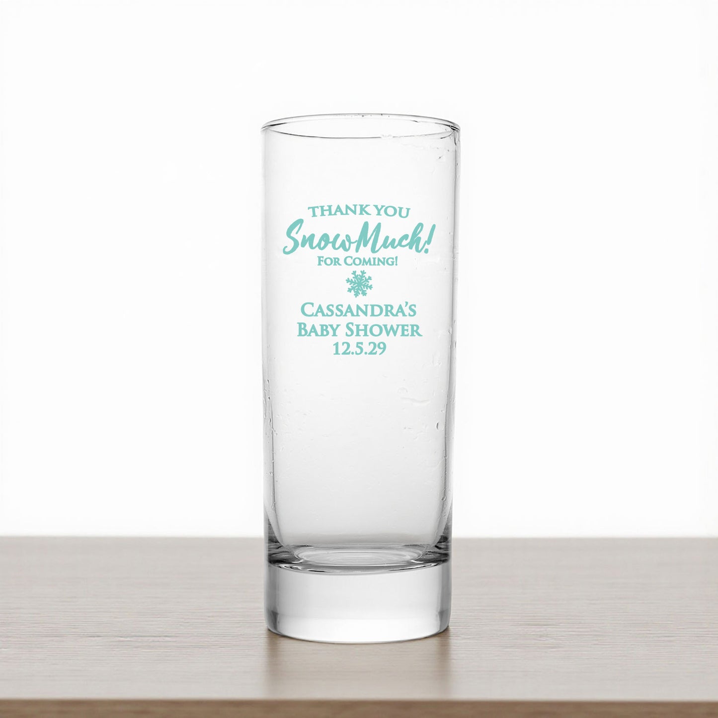 Thank You Snow-Much! Personalized Tall Shot Glass (Set of 24)