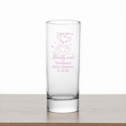 We Can Bearly Wait Personalized Tall Shot Glass (Set of 24)