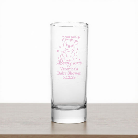 We Can Bearly Wait Personalized Tall Shot Glass (Set of 24)
