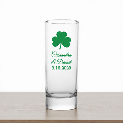 Irish Shamrock Personalized Tall Shot Glass (Set of 24)