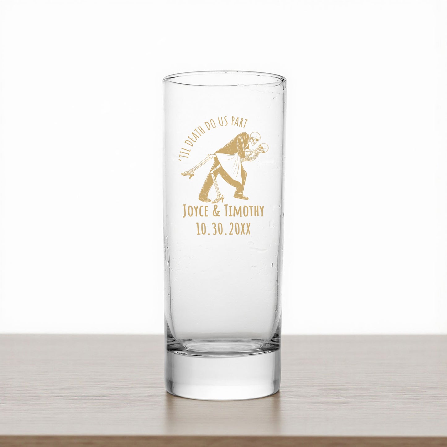 Til Death Do Us Part Personalized Tall Shot Glass (Set of 24)