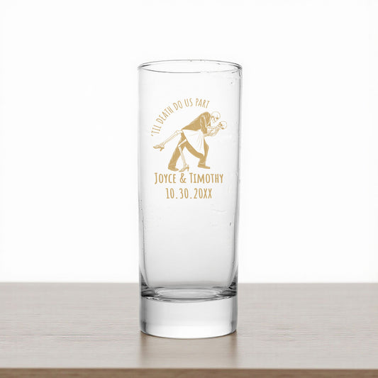 Til Death Do Us Part Personalized Tall Shot Glass (Set of 24)