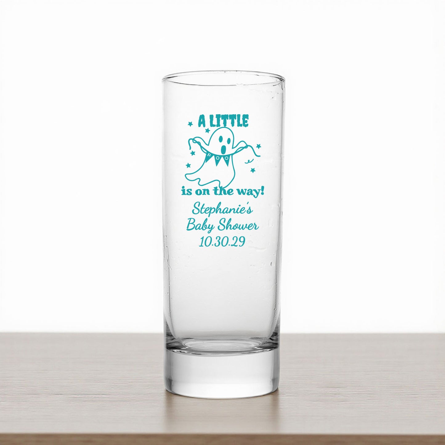 A Little Boo Is On The Way Personalized Tall Shot Glass (Set of 24)