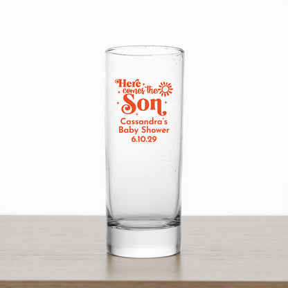 Here Comes The Son Personalized Tall Shot Glass (Set of 24)