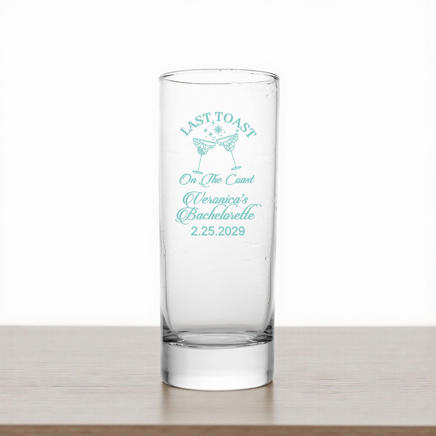 Last Toast On The Coast Personalized Tall Shot Glass (Set of 24)