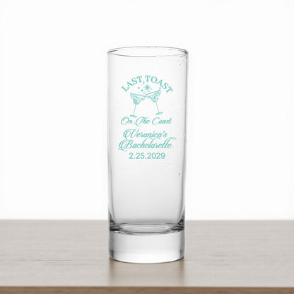 Last Toast On The Coast Personalized Tall Shot Glass (Set of 24)