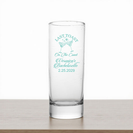 Last Toast On The Coast Personalized Tall Shot Glass (Set of 24)