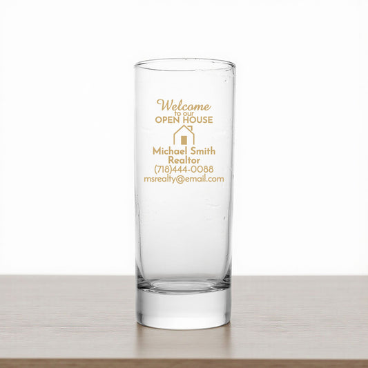 Welcome To Our Open House Personalized Tall Shot Glass (Set of 24)