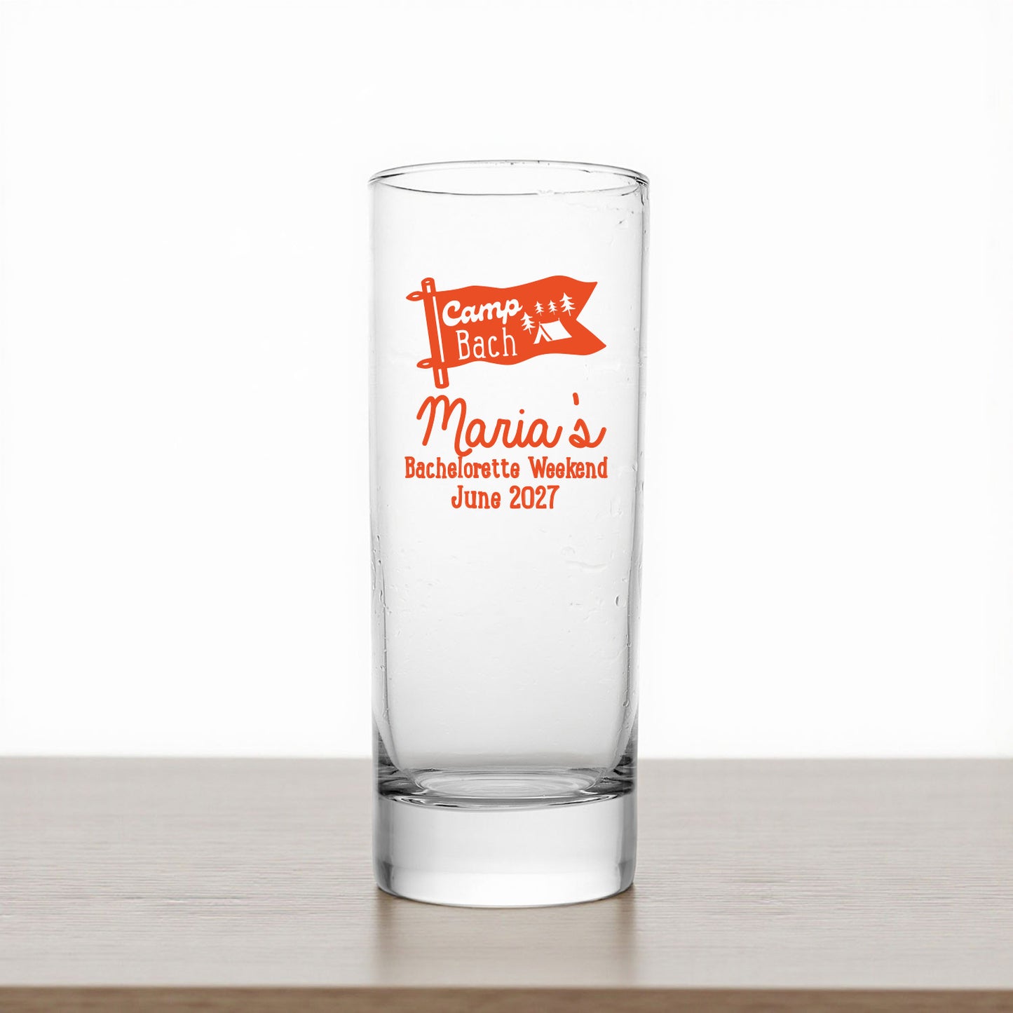 Camp Bach Personalized Tall Shot Glass (Set of 24)