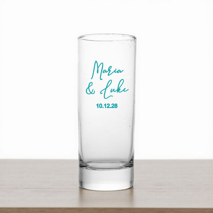 Couple Names Personalized Tall Shot Glass (Set of 24)