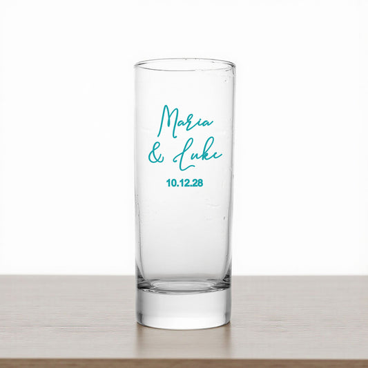Couple Names Personalized Tall Shot Glass (Set of 24)