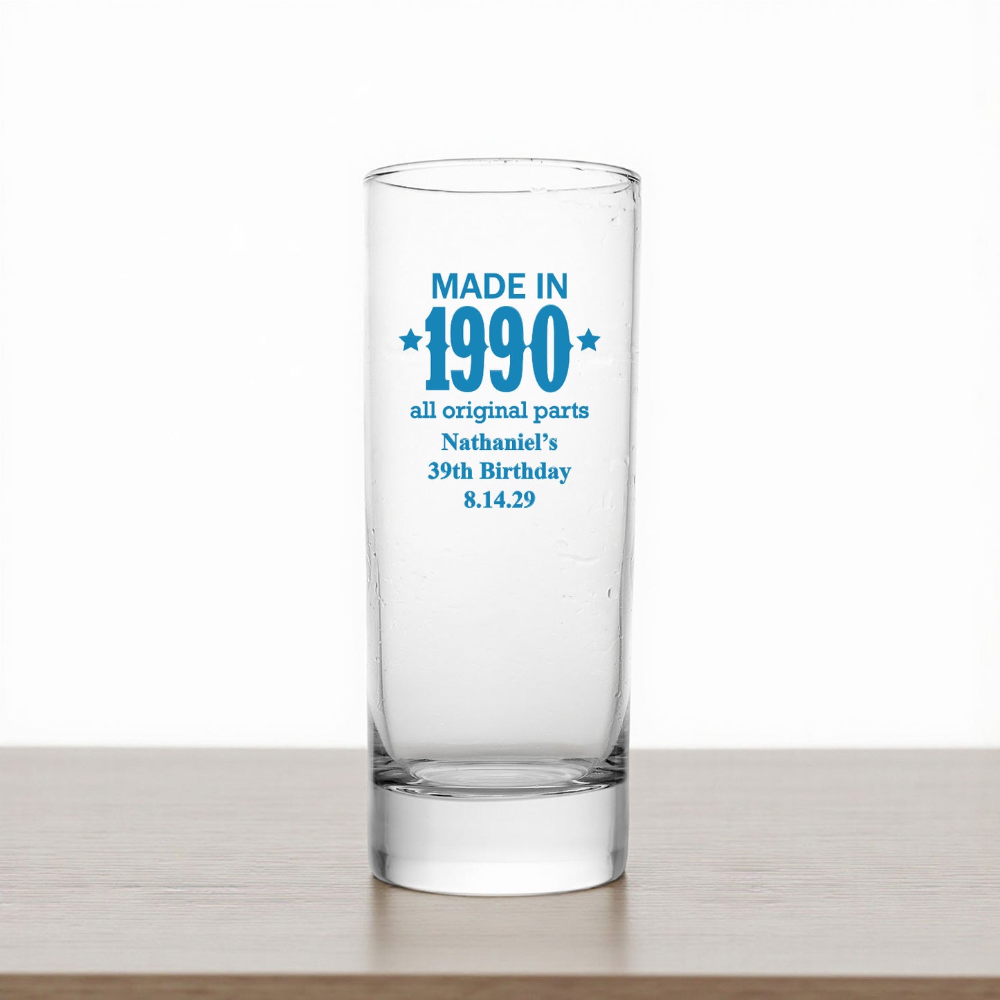 Made In Year All Original Parts Personalized Tall Shot Glass (Set of 24)
