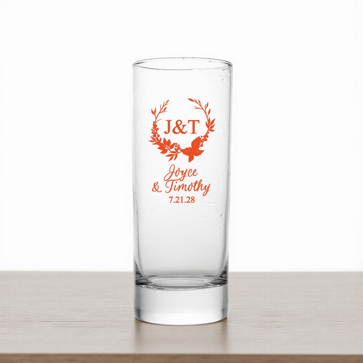 Fall Wreath Personalized Tall Shot Glass (Set of 24)
