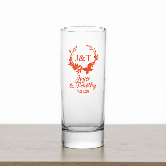 Fall Wreath Personalized Tall Shot Glass (Set of 24)