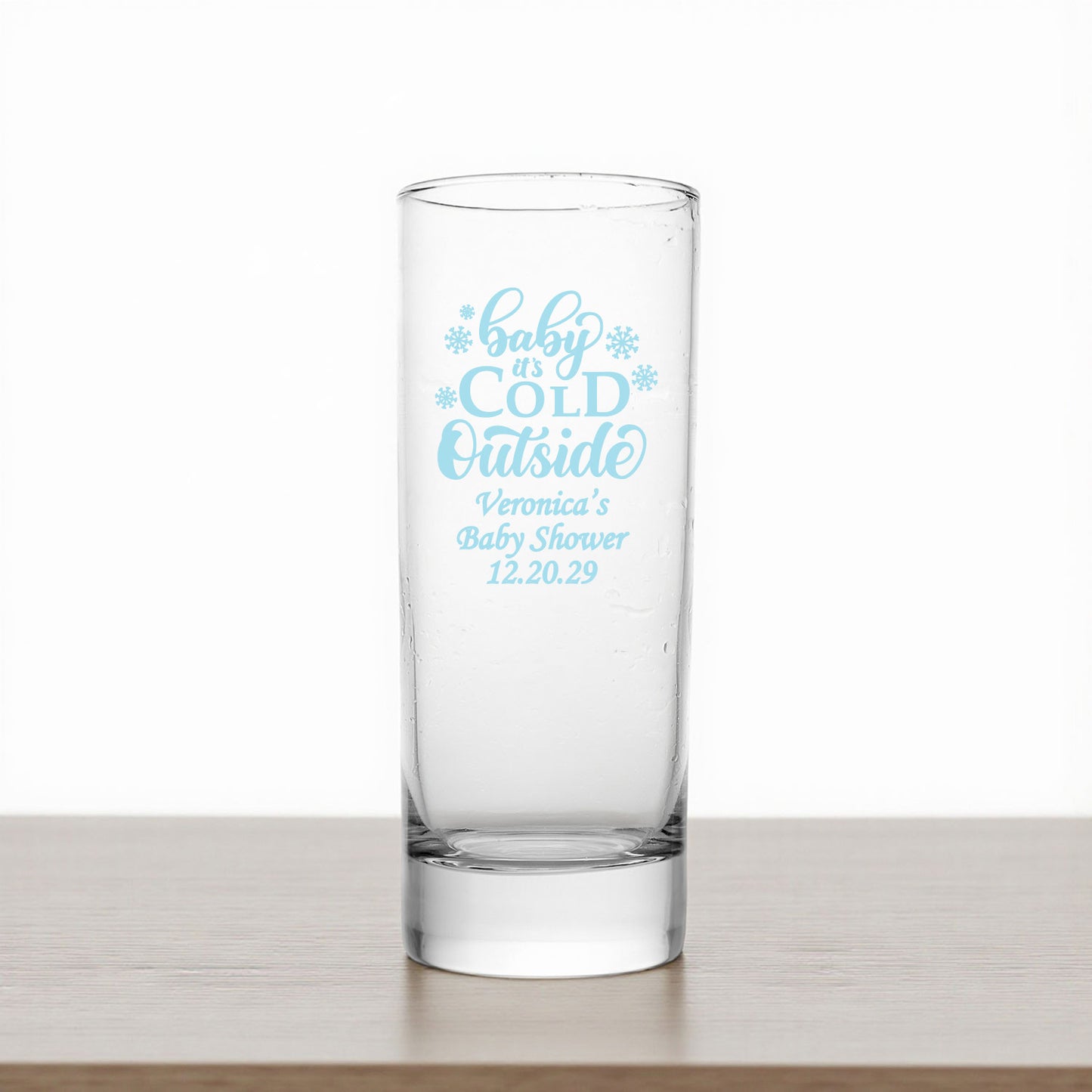 Baby It's Cold Outside Personalized Tall Shot Glass (Set of 24)