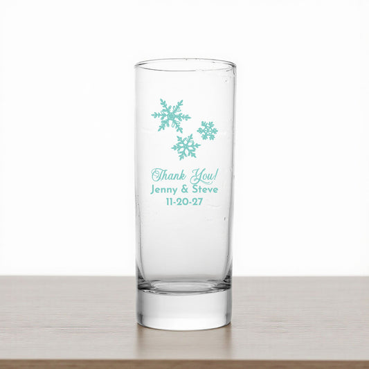 Snowflakes Personalized Tall Shot Glass (Set of 24)
