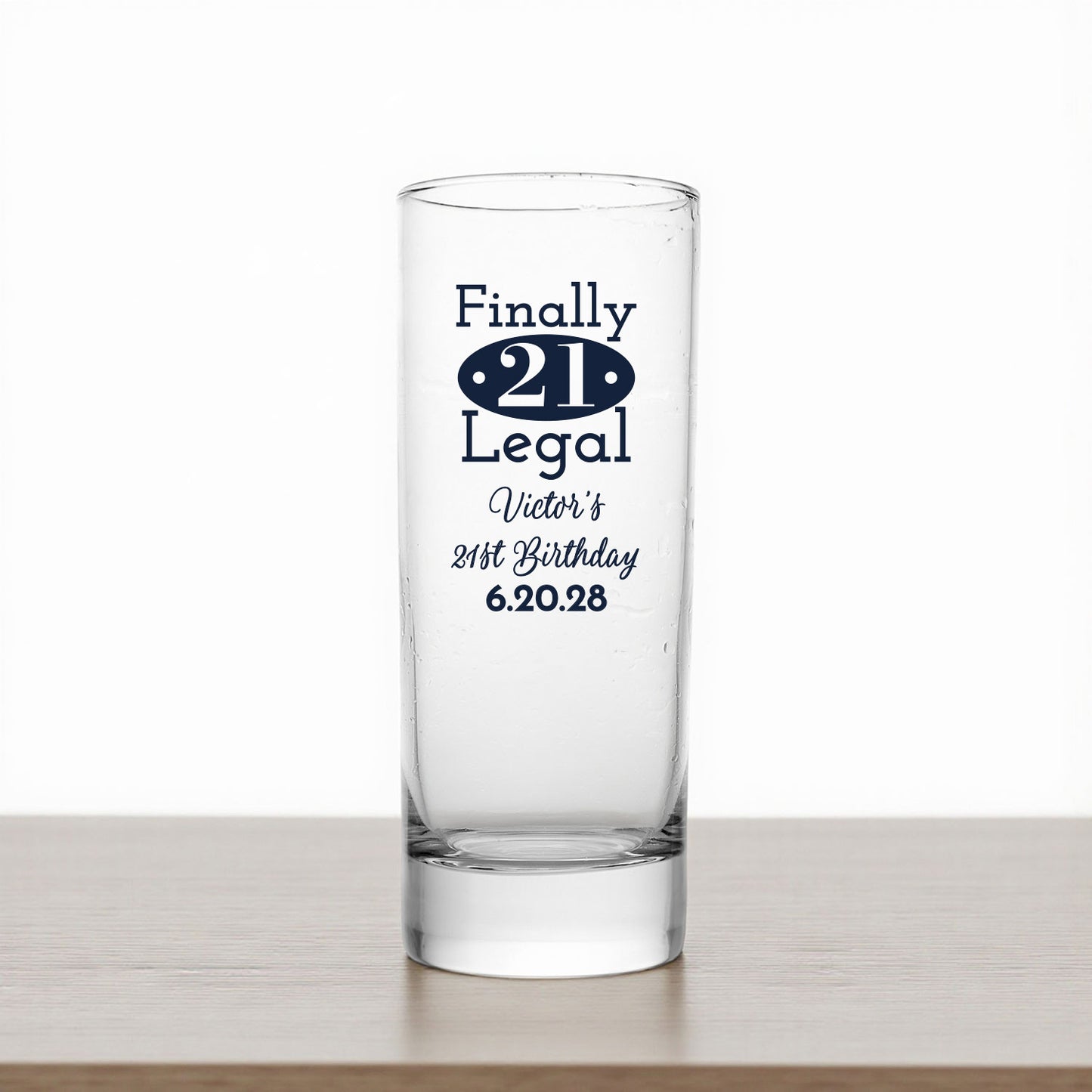 21st Birthday Personalized Tall Shot Glass (Set of 24)
