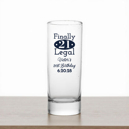21st Birthday Personalized Tall Shot Glass (Set of 24)