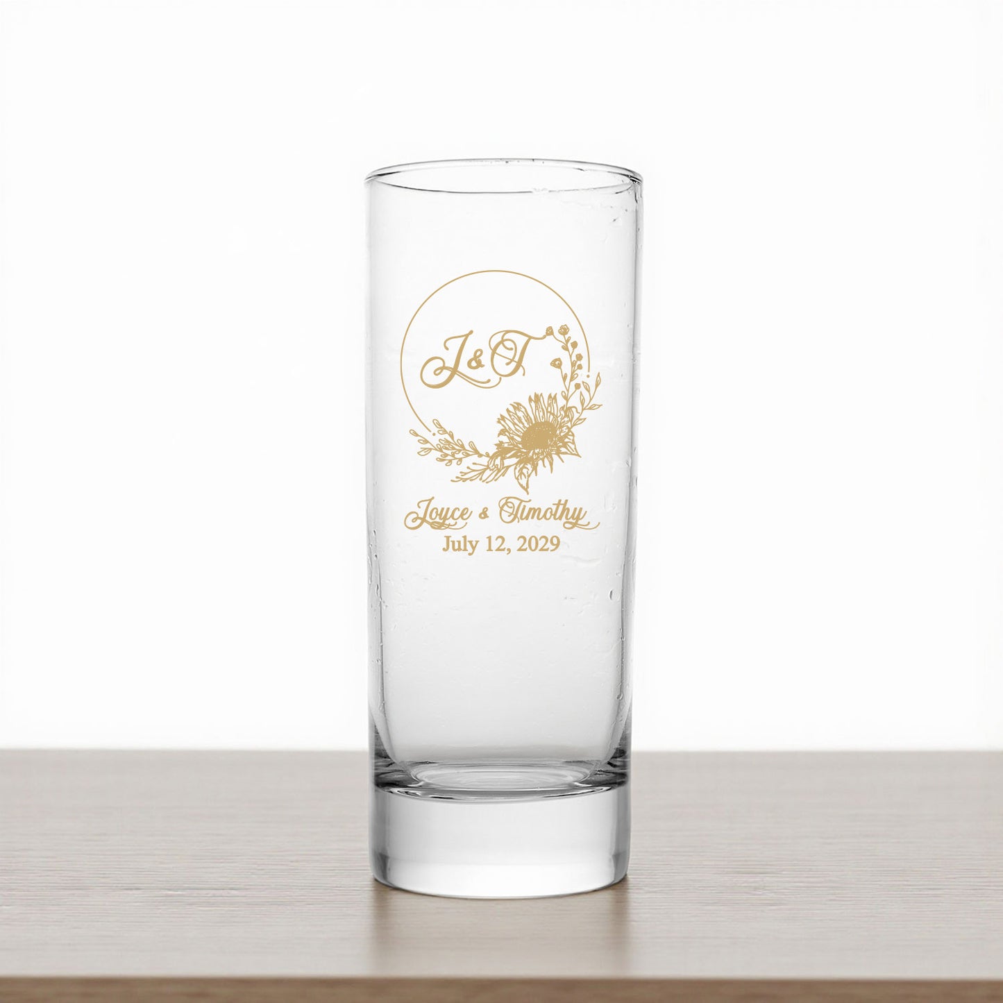 Sunflower Personalized Tall Shot Glass (Set of 24)