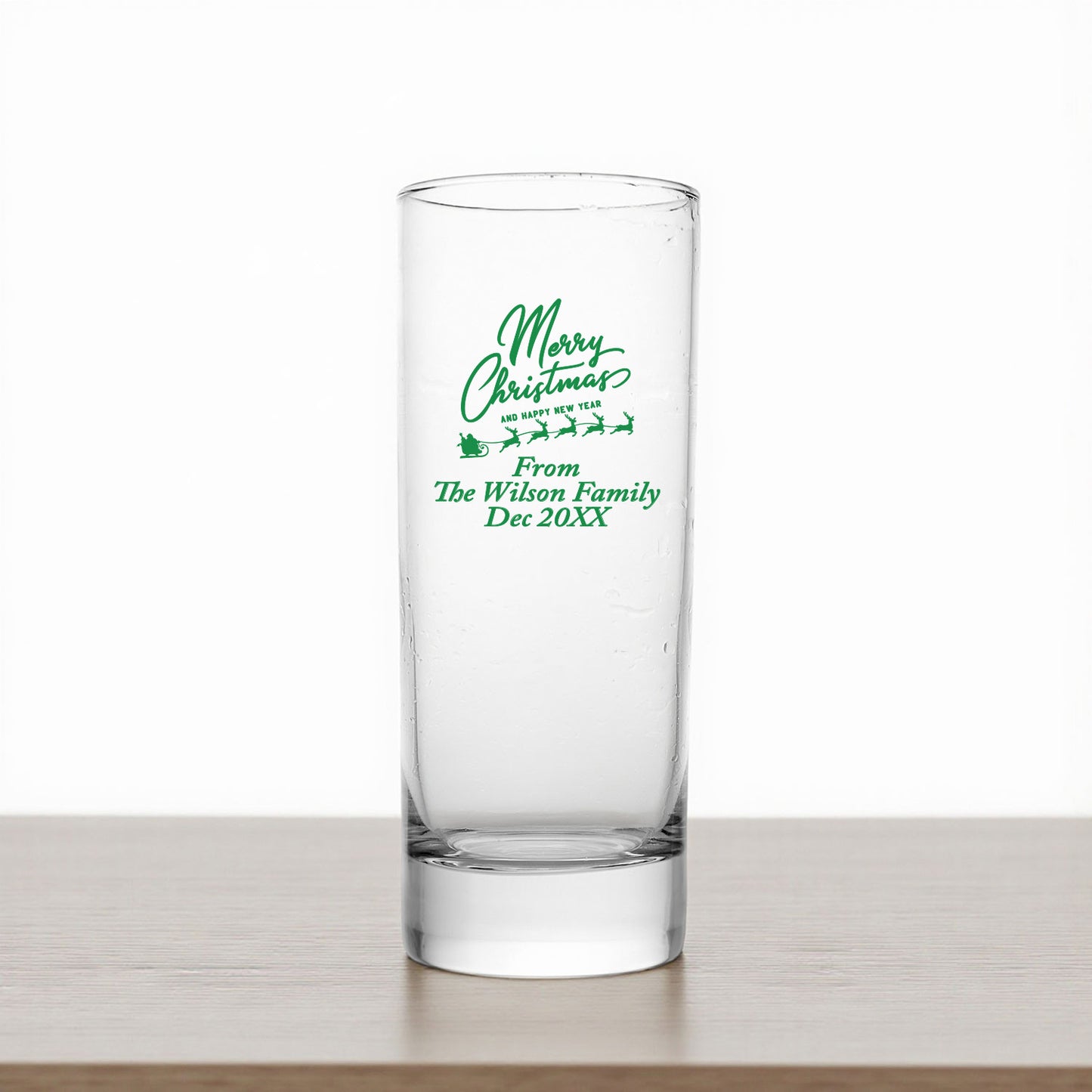 Merry Christmas Personalized Tall Shot Glass (Set of 24)