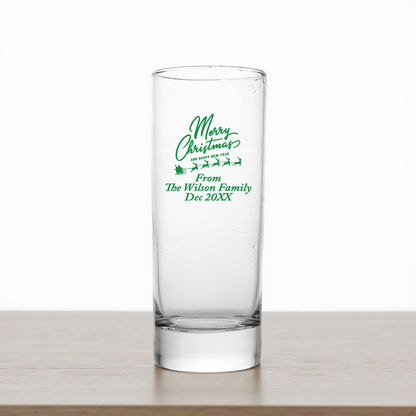 Merry Christmas Personalized Tall Shot Glass (Set of 24)