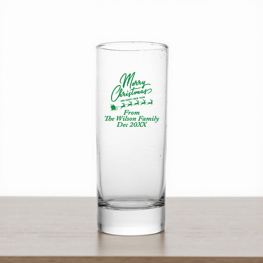 Merry Christmas Personalized Tall Shot Glass (Set of 24)