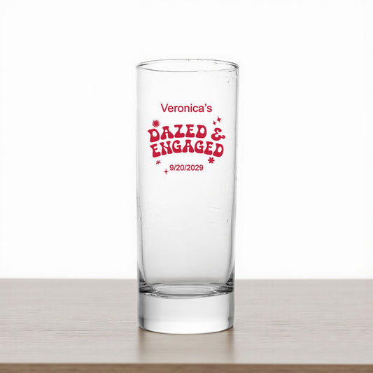 Dazed And Engaged Personalized Tall Shot Glass (Set of 24)