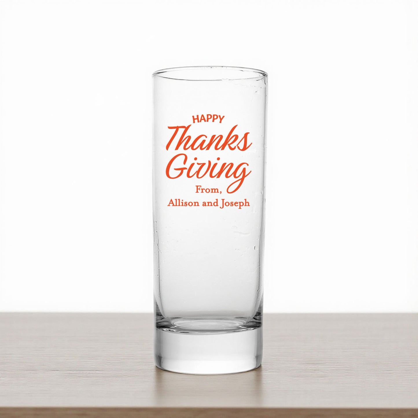 Happy Thanksgiving Personalized Tall Shot Glass (Set of 24)