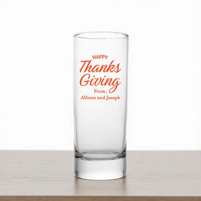 Happy Thanksgiving Personalized Tall Shot Glass (Set of 24)