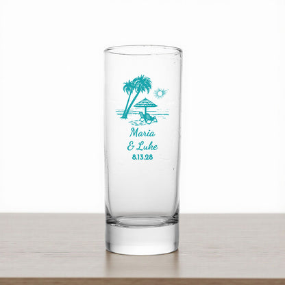 Summer Beach Personalized Tall Shot Glass (Set of 24)