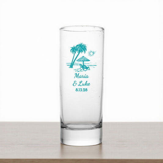 Summer Beach Personalized Tall Shot Glass (Set of 24)