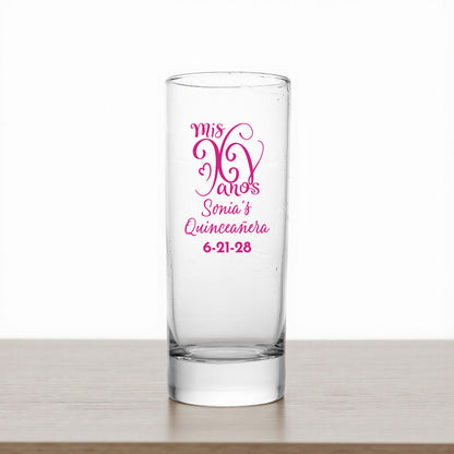 Quinceañera Personalized Tall Shot Glass (Set of 24)