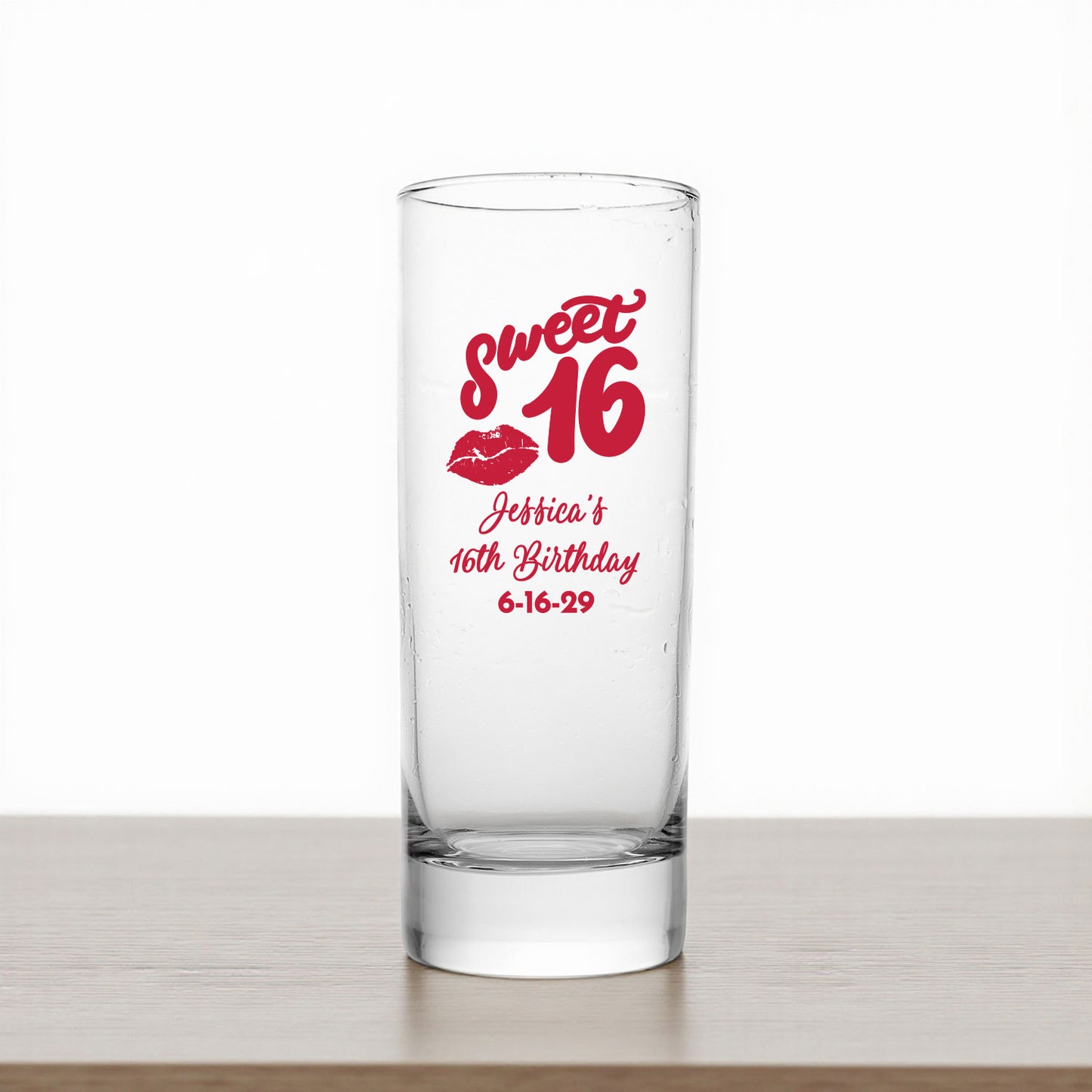 Sweet 16 Personalized Tall Shot Glass (Set of 24)