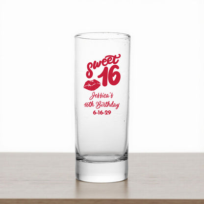 Sweet 16 Personalized Tall Shot Glass (Set of 24)
