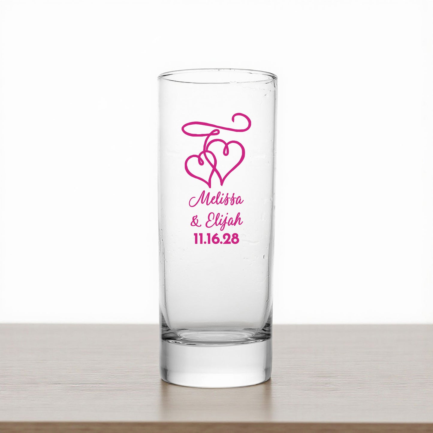 Wedding Personalized Tall Shot Glass (Set of 24)