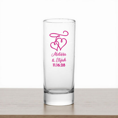 Wedding Personalized Tall Shot Glass (Set of 24)