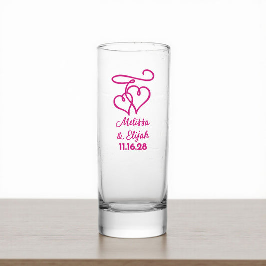 Wedding Personalized Tall Shot Glass (Set of 24)