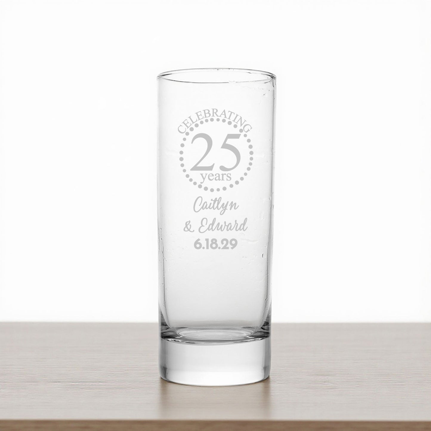 Anniversary Personalized Tall Shot Glass (Set of 24)
