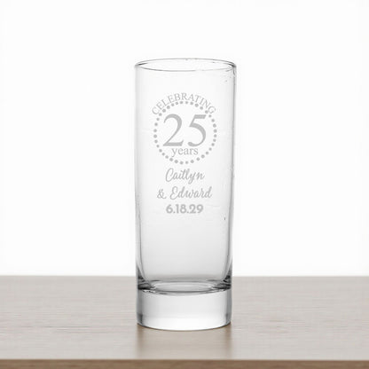 Anniversary Personalized Tall Shot Glass (Set of 24)