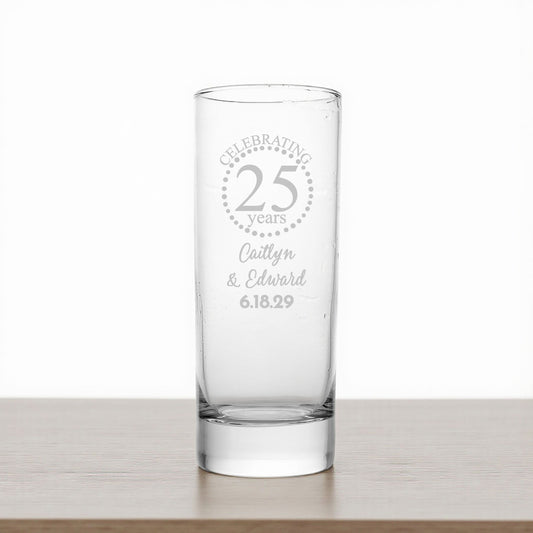 Anniversary Personalized Tall Shot Glass (Set of 24)